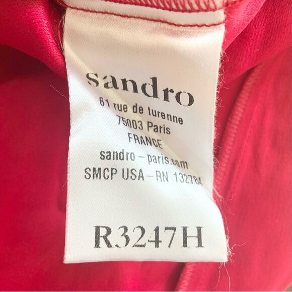 Sandro Paris Red Lace Bustier Style Cocktail Short Dress Size Small - Picture 9 of 13